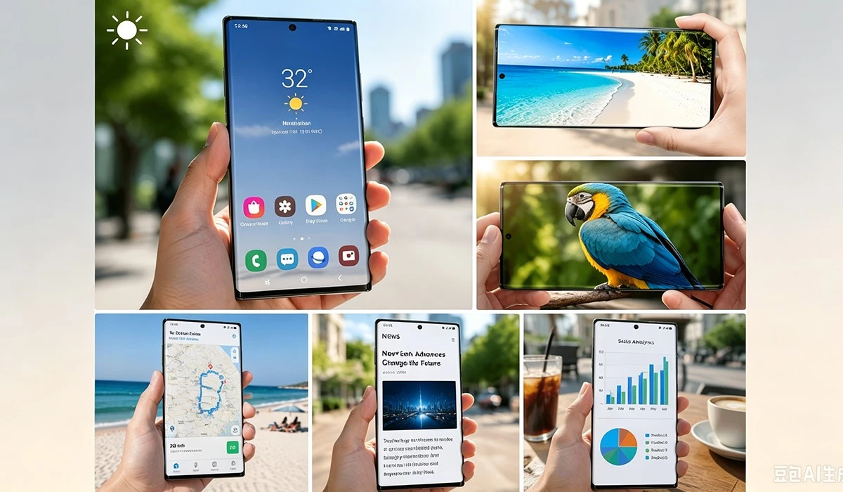 Phone screen performance under sunlight Phone screen performance under sunlight